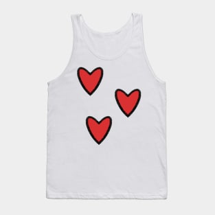 Three Red Hearts Tank Top